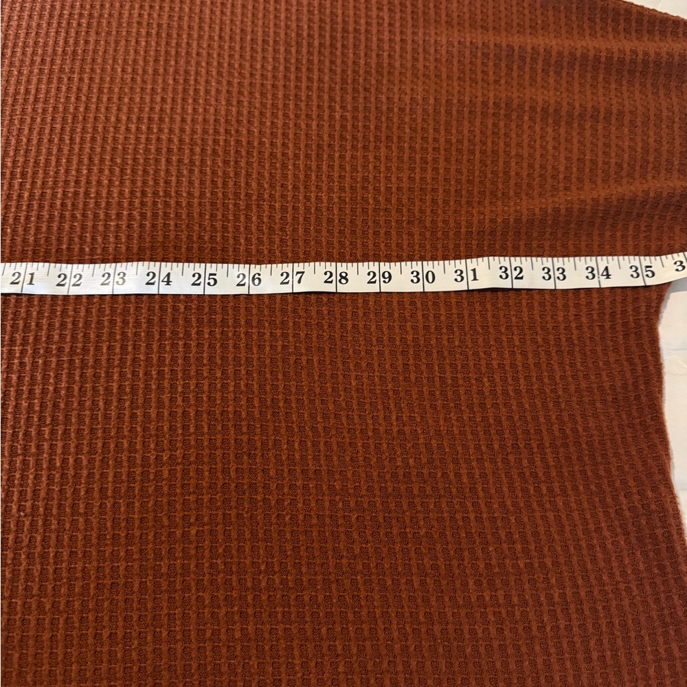 Rust Waffle Neck Cowl Neck Sweater / Tunic Top with Batwing Sleeves - LOVE! 💗 - Picture 5 of 8